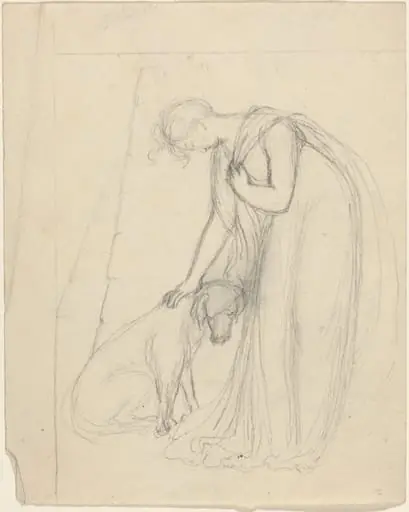Woman Patting a Dog, by John Flaxman
