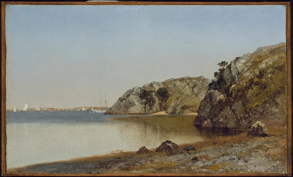 Cliffs at Newport, Rhode Island, by John Frederick Kensett, oil, 1858