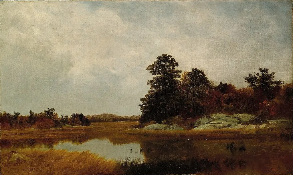 October in the Marshes, by John Frederick Kensett, oil, 1872