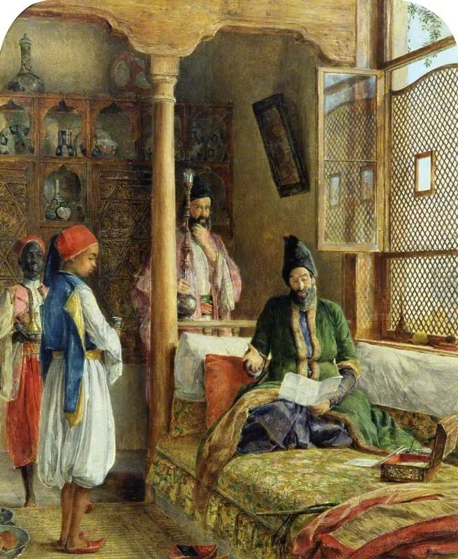 An Oriental Interior (A Startling Account, Constantinople), by John Frederick Lewis, oil, 1863