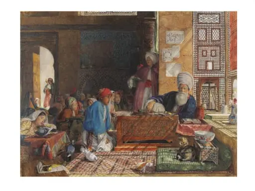 Interior of a school, Cairo, by John Frederick Lewis