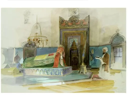 Interior of the Tomb of Sultan Mehmet I, Bursa, by John Frederick Lewis