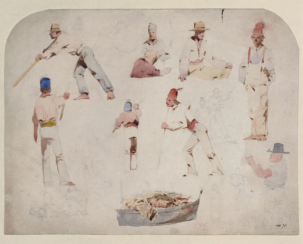 Venetian boatman, by John Frederick Lewis, watercolor, 1845