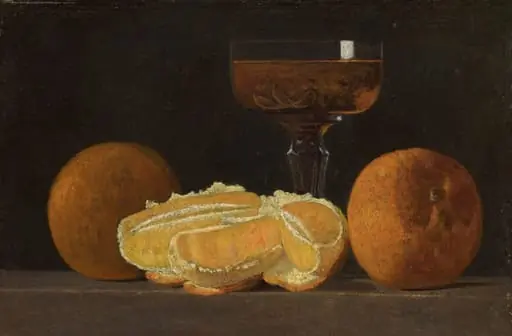 Still Life with Oranges and Goblet of Wine, by John Frederick Peto