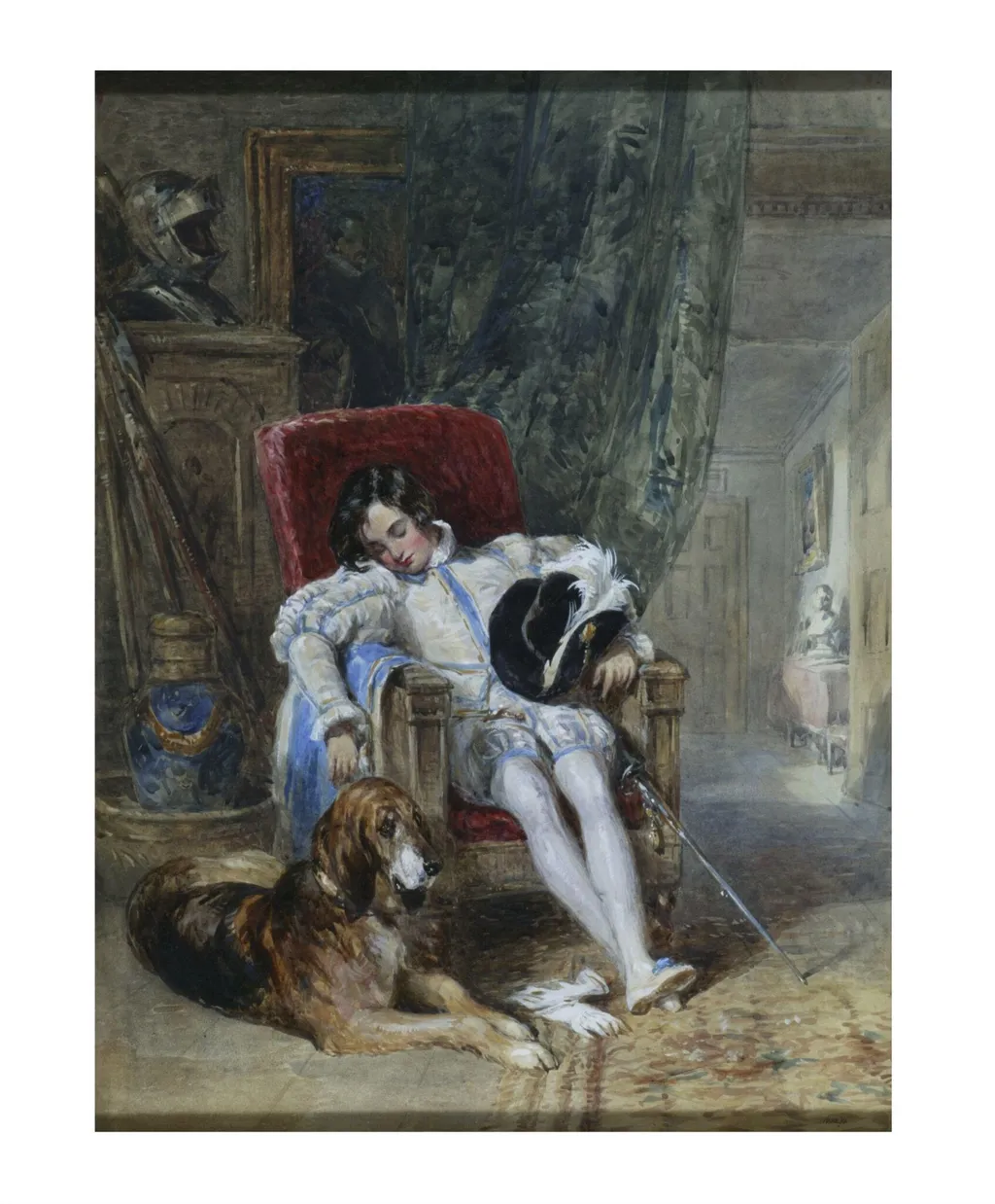 The Page-in-Waiting, by John Frederick Tayler, watercolor, 1830