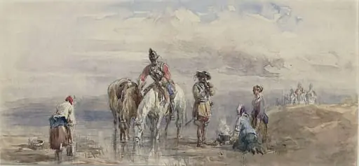 Troopers Watering Horses, by John Frederick Tayler