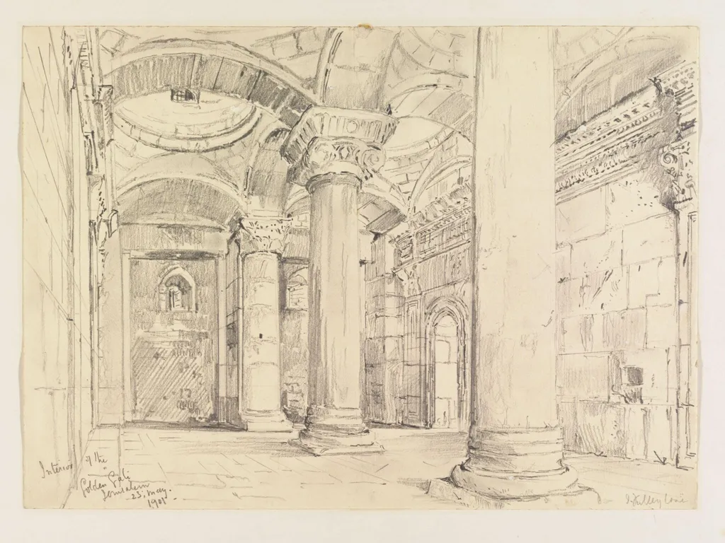 Interior of the Golden Gate Jerusalem, by John Fulleylove, 1901