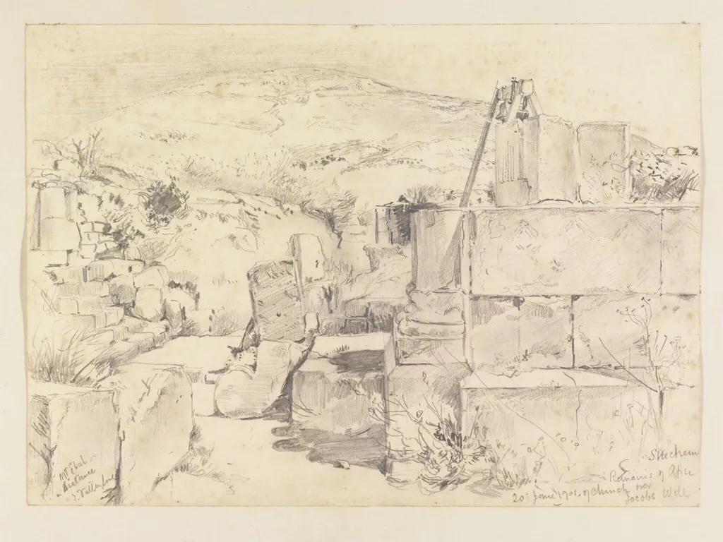 Shechem Remains of Apse of Church over Jacobs Well, by John Fulleylove, 1901
