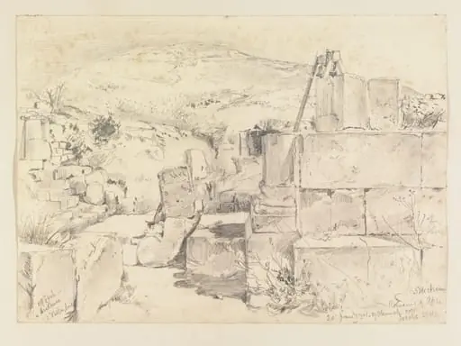Shechem  Remains of Apse of Church over Jacobs Well, by John Fulleylove