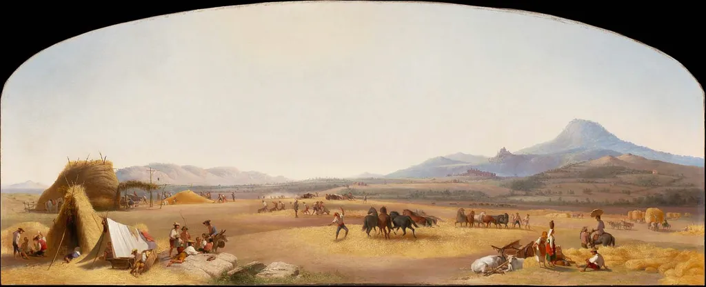 Harvesting on the Roman Campagna, by John Gadsby Chapman, oil, 1867