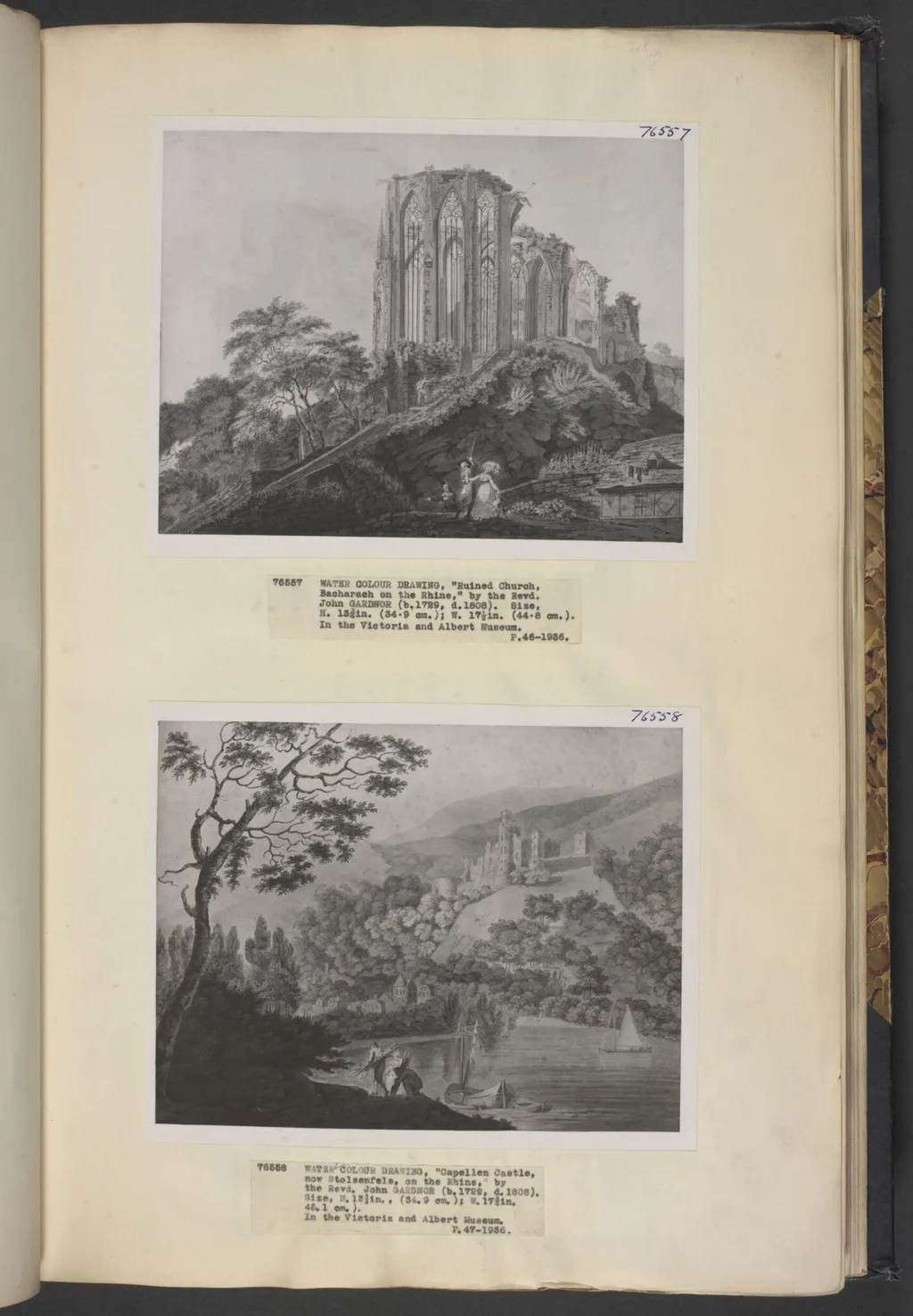 Ruins of a church, Bacharach on the Rhine, by John Gardnor, watercolor, 1784