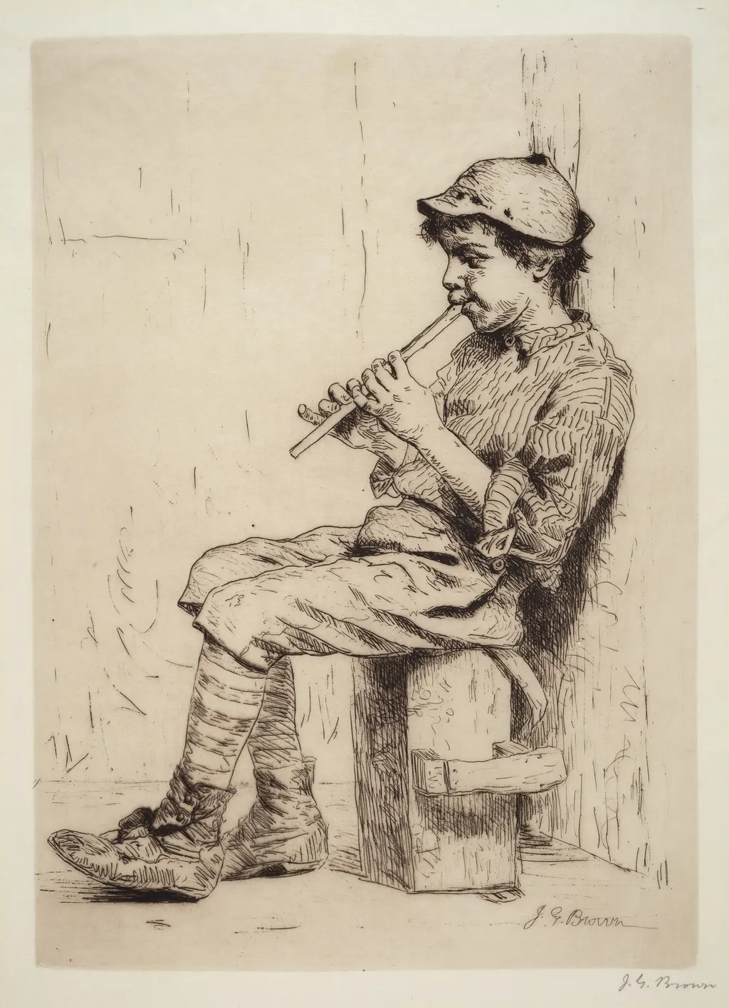 Business Neglected, by John George Brown, ink, 1884