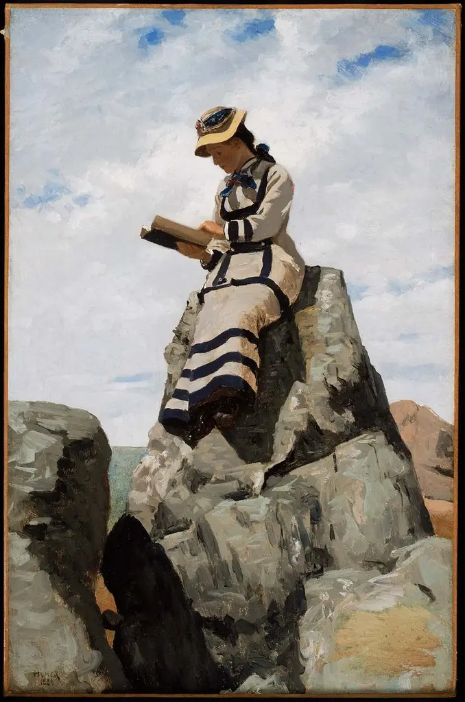 Reading on the Rocks, Grand Manan, by John George Brown
