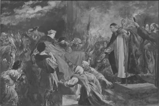 The arrival of Cardinal Wolsey at Leicester Abbey, 1530, by John Gilbert