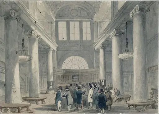 The interior of the old corn exchange, Mark Lane, by John Gilbert
