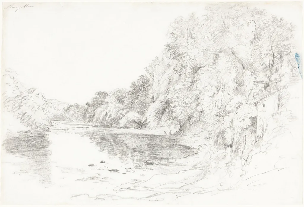 The River at Llangollen, by John Glover, graphite, 1795