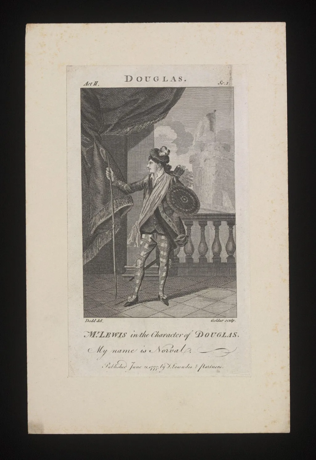 Mr Lewis in the character of Douglas, by John Goldar, 21
