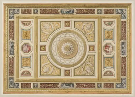 Design for the drawing room ceiling at Grosvenor House, by John Gregory Crace