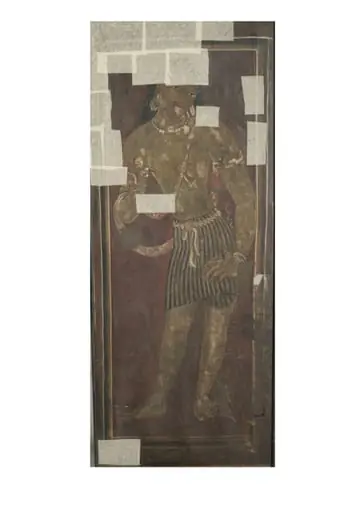 Copy of painting in the caves of Ajanta (cave 17), by John Griffiths