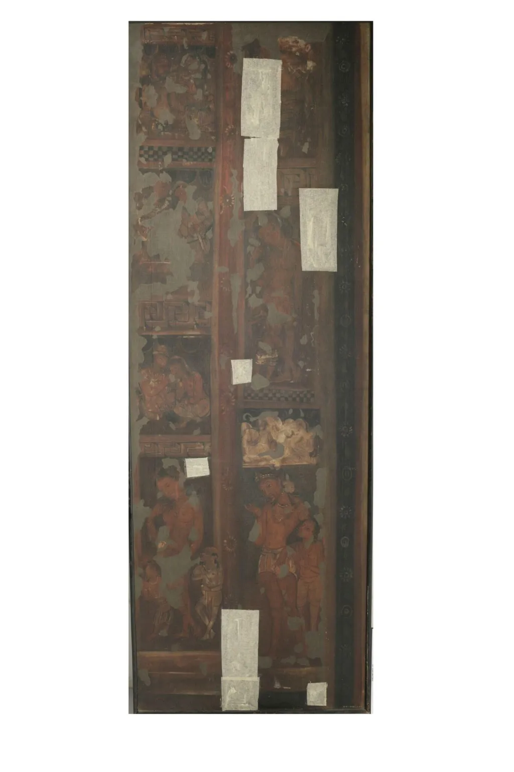 Copy of painting in the caves of Ajanta (cave 6), by John Griffiths, oil, 1878