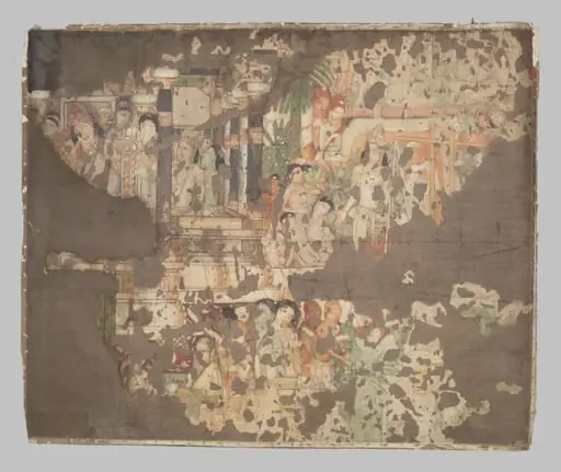 Copy of painting inside the Ajanta caves, by John Griffiths