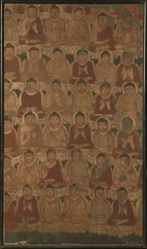Copy of painting inside the Ajanta caves (cave 2), by John Griffiths, 1882
