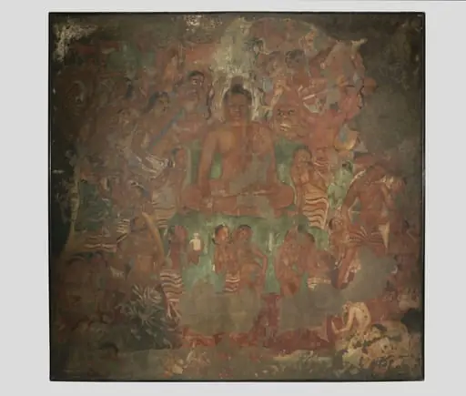Copy of painting inside the caves of Ajanta (Cave 1), by John Griffiths