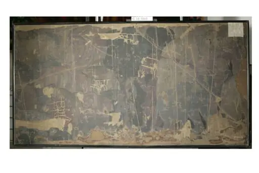 Copy of painting inside the caves of Ajanta (cave 10), by John Griffiths