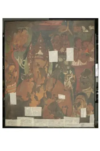 Copy of painting inside the caves of Ajanta (cave 11), by John Griffiths