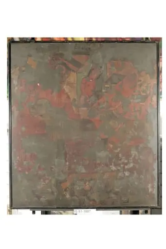 Copy of painting inside the caves of Ajanta (cave 16), by John Griffiths