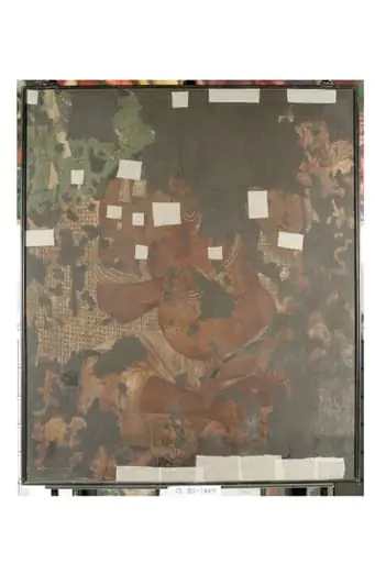 Copy of painting inside the caves of Ajanta (cave 16), by John Griffiths