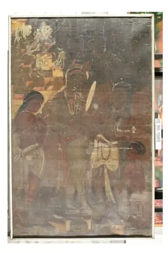 Copy of painting inside the caves of Ajanta (cave 17), by John Griffiths