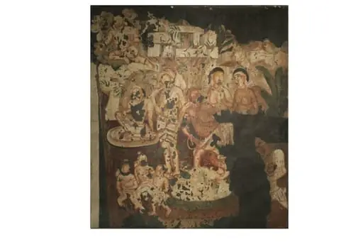 Copy of painting inside the caves of Ajanta (Cave 2), by John Griffiths