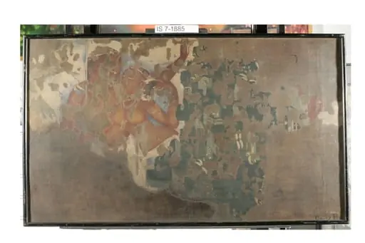 Copy of painting inside the caves of Ajanta (cave 2), by John Griffiths