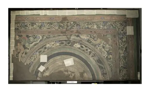 Copy of painting inside the caves of Ajanta (cave 21), by John Griffiths
