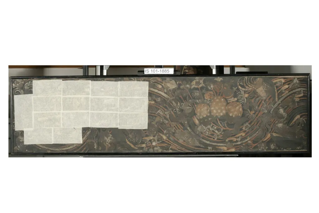 Copy of painting inside the caves of Ajanta (Cave 9), by John Griffiths, oil