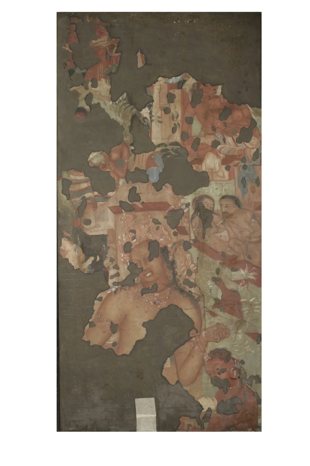 Copy of painting inside the caves of Ajanta (cave 9), by John Griffiths, oil, 1882