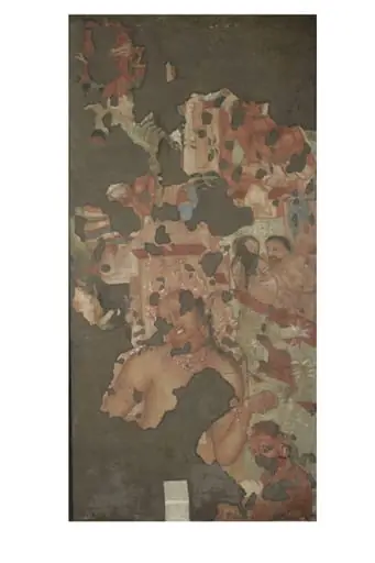 Copy of painting inside the caves of Ajanta (cave 9), by John Griffiths