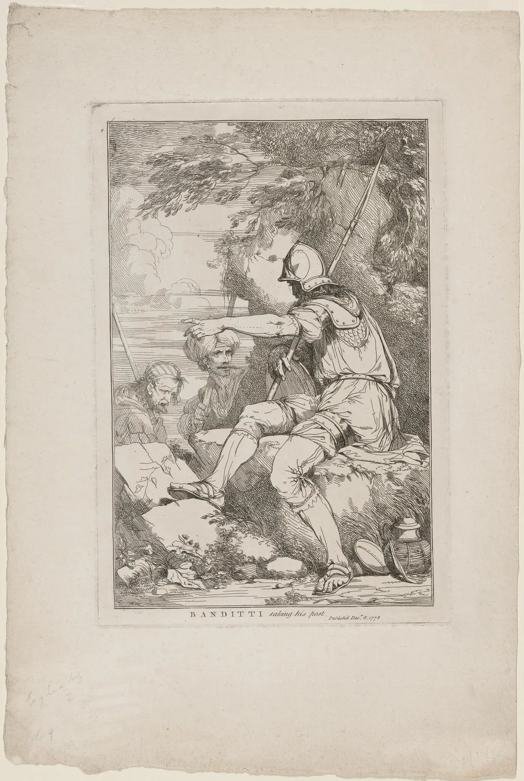 Banditti Taking His Post, by John Hamilton Mortimer, ink, 1778