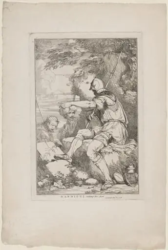 Banditti Taking His Post, by John Hamilton Mortimer