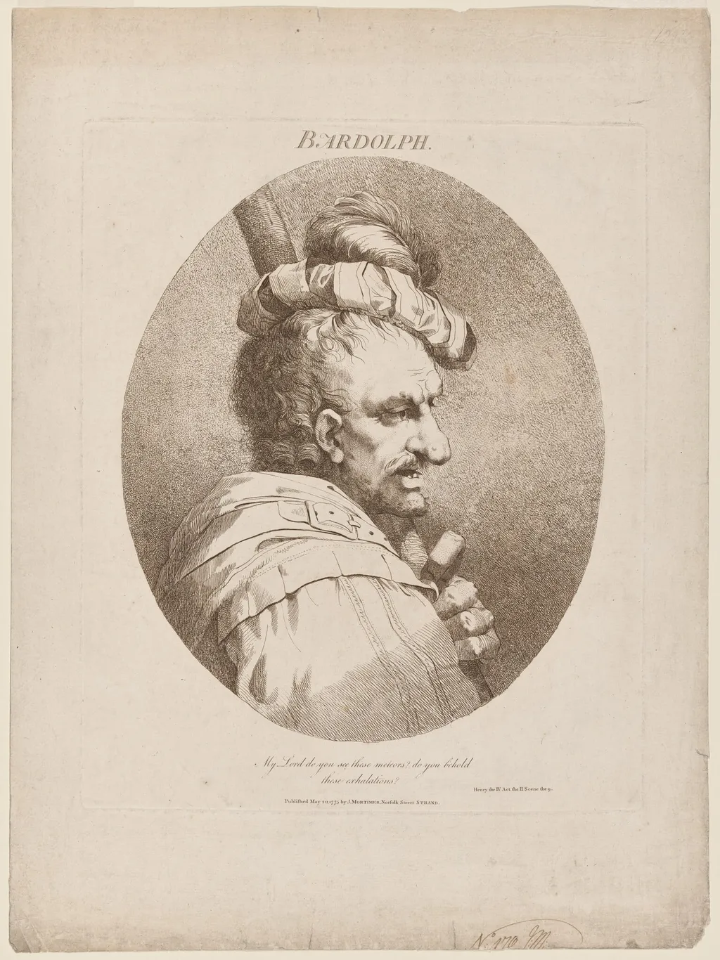 Bardolph, by John Hamilton Mortimer, ink, 1763