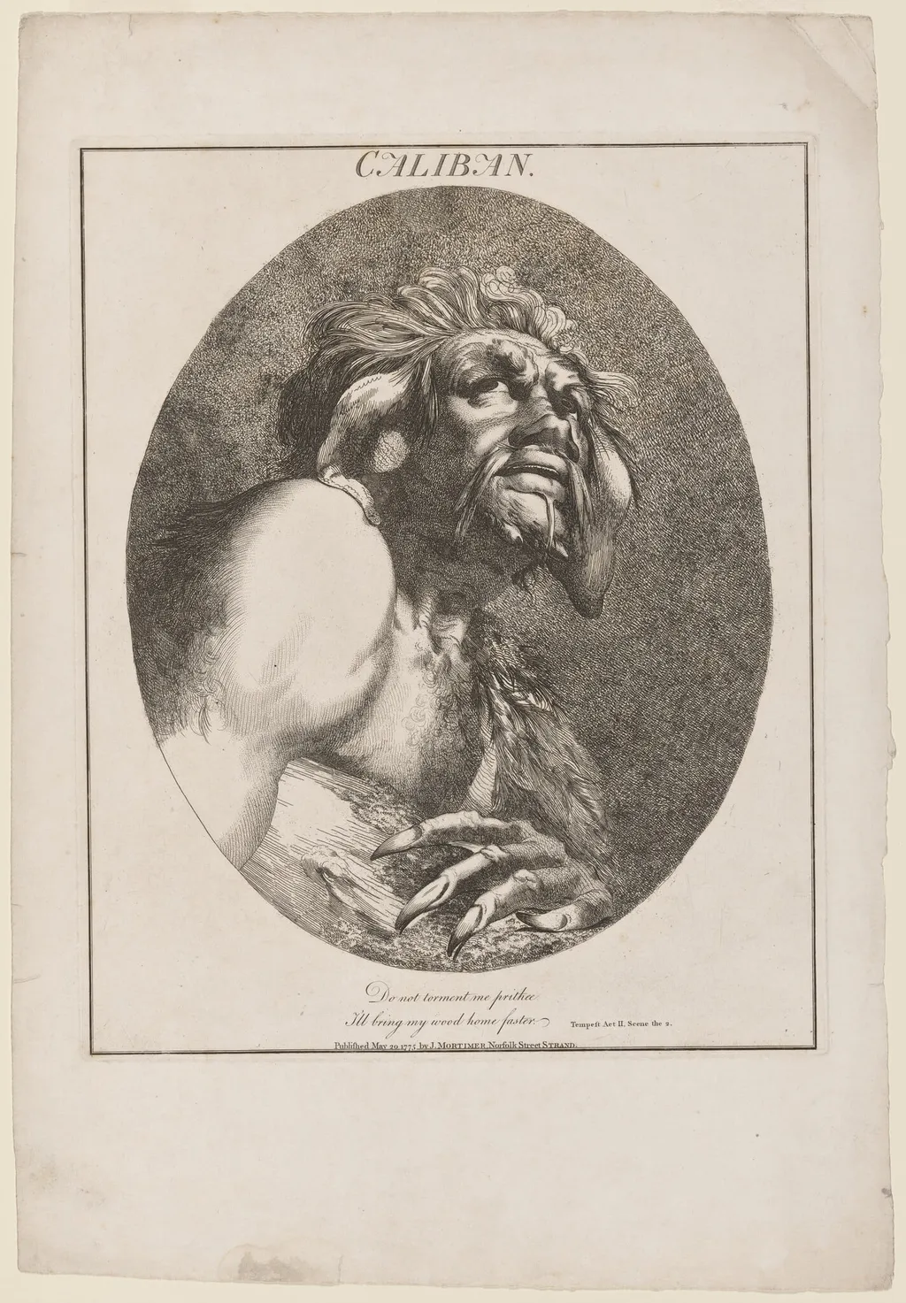 Caliban, by John Hamilton Mortimer, ink, 1775