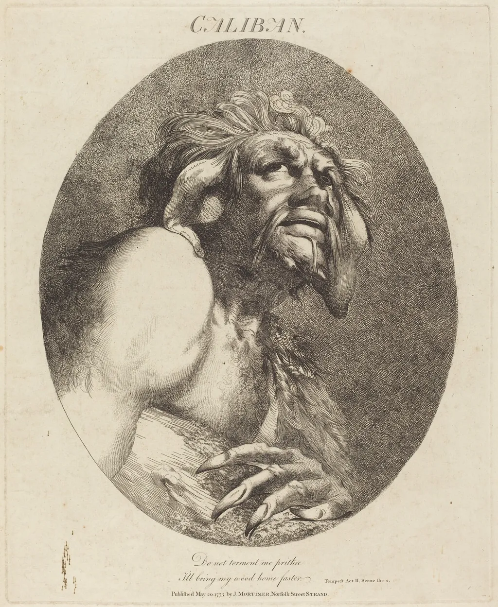 Caliban, by John Hamilton Mortimer, ink, 1775