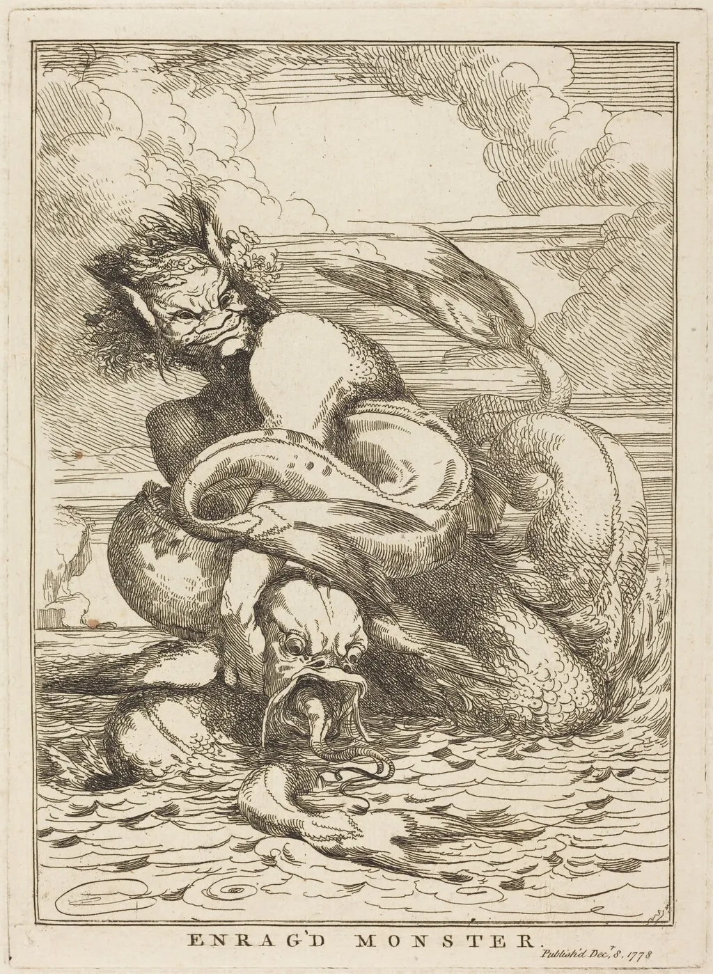 Enrag'd Monster, by John Hamilton Mortimer, ink, 1778