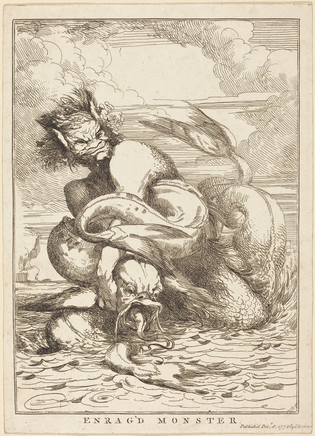 Enrag'd Monster, by John Hamilton Mortimer, ink, 1778