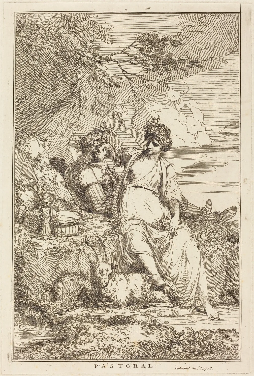 Pastoral, by John Hamilton Mortimer, ink, 1778
