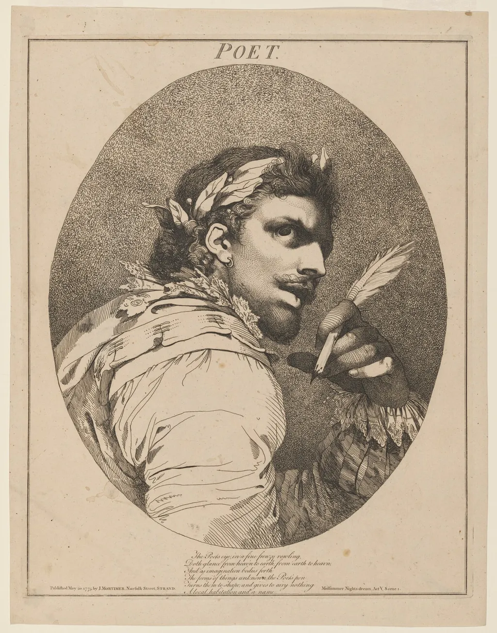 Poet, by John Hamilton Mortimer, ink, 1775