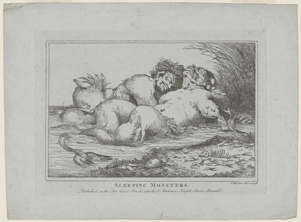 Sleeping Monsters, by John Hamilton Mortimer, ink
