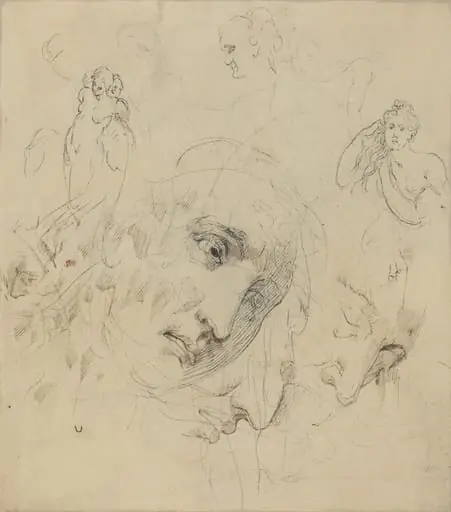 Studies with Central Female Face, by John Hamilton Mortimer