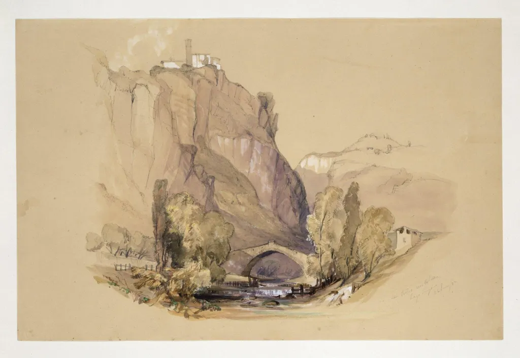 San Pietro, near Porlezza, Lake Lugano, by John Harper, watercolor, 1842
